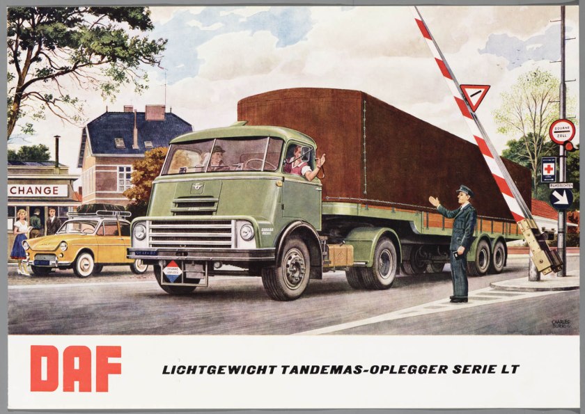 1960 DAF Lichtgewicht Tandemas-Oplegger Serie LT