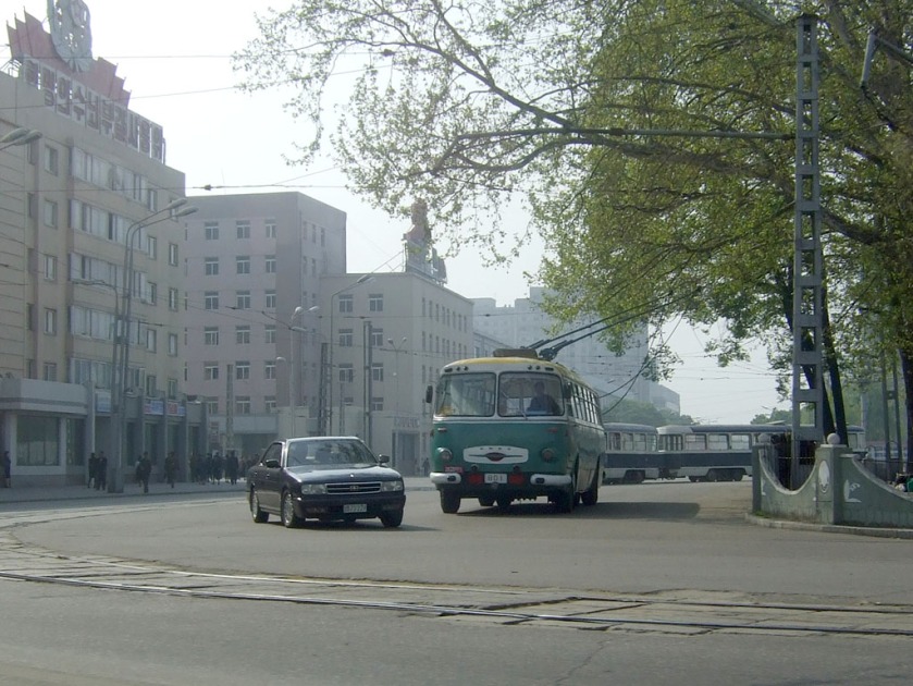 25 Bus terminal in front of Pyongyang Station,DPRK, Chollima bus