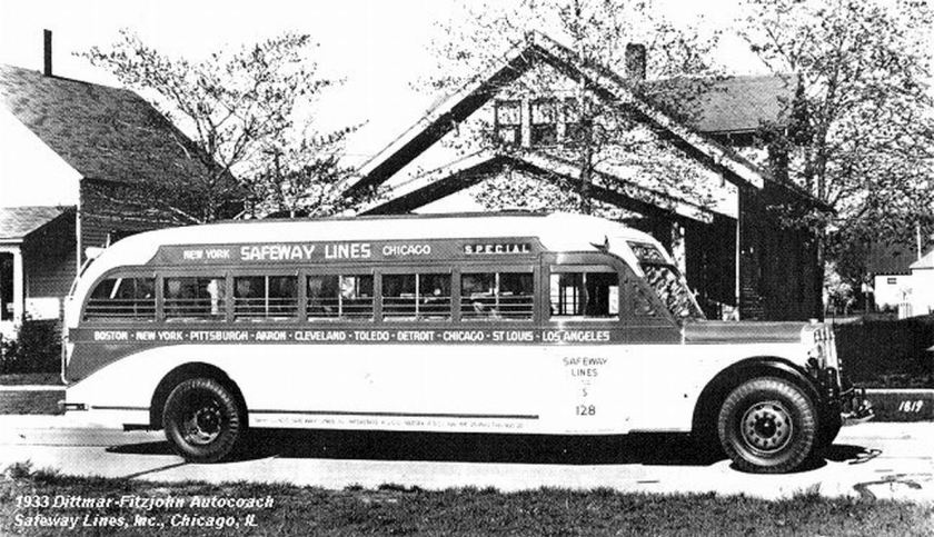 1933 Dittmar-Fitzjohn Autocoach Safeway Lines, inc. Chicago. Il