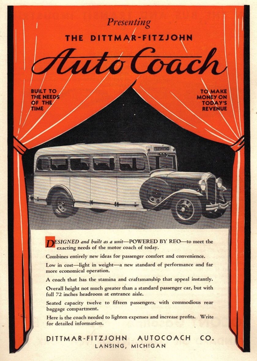 Dittmar Fitzjohn Autocoach C). Lansing Michigan Ad