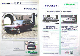 1984 Peugeot-505-Heuliez-Corbillard-Hearse-French-Brochure