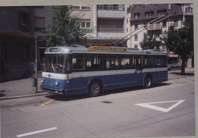 1986 Friburg Saurer Hess T.Bus 33 Route 1 at Les Perolles