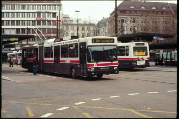 2000 Two Saurer Hess trolleybuses St Gallen 1