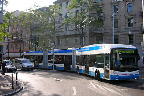 2013 A 25m bi-articulated Zurich Hess 'Lightram' trolleybus