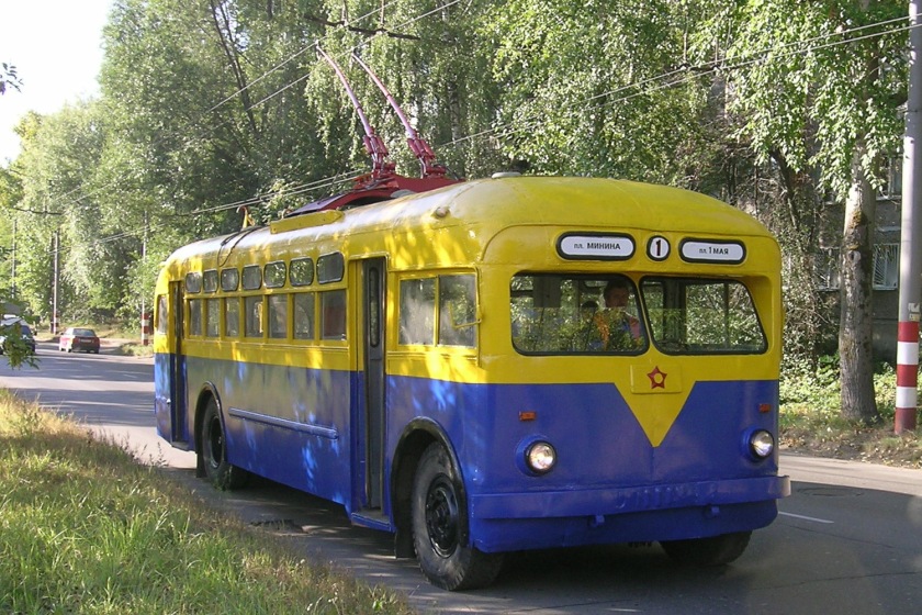 ZiU Trolza MTB-82 trolleybus number 57 is GM
