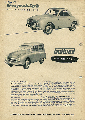 1950 Gutbrod Superior Kleinwagen Catalog