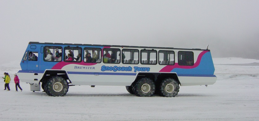 Foremost Terra Bus, at Athabasca Glacier, Canada. BrewseterSnowCoach3962