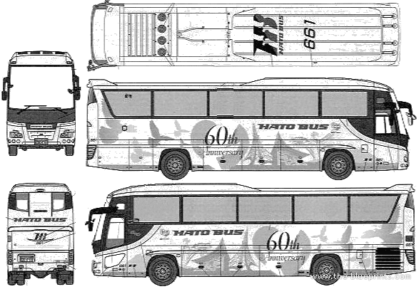 Isuzu Gala Hi-decker Bus blueprint