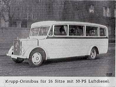 1934 Krupp model 26-seater bus, 50hp Diesel, 21k b-w