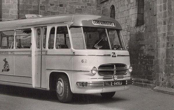 1953 Scania-Vabis 62 met nieuwe carrosserie van Hondebrink uit Almelo. Oorspronkelijk met Zweedse carrosserie vbk