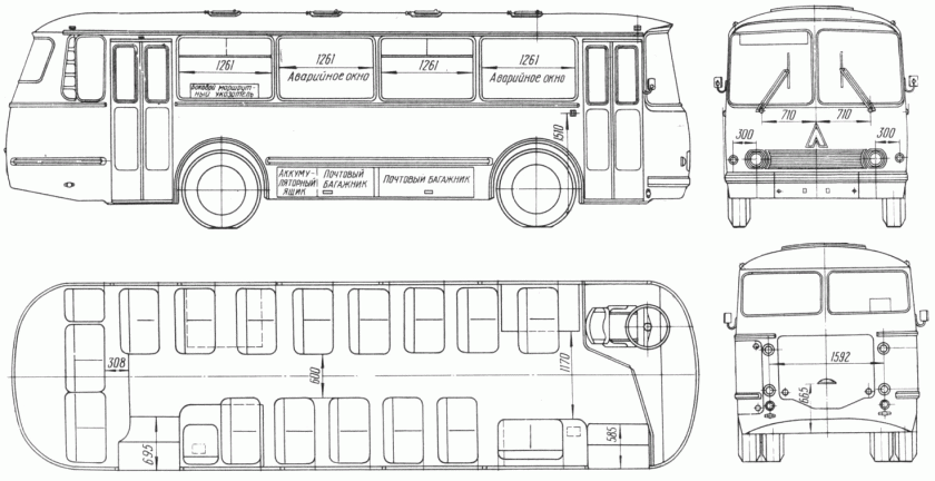 1976 LAZ 695N Bus blueprint