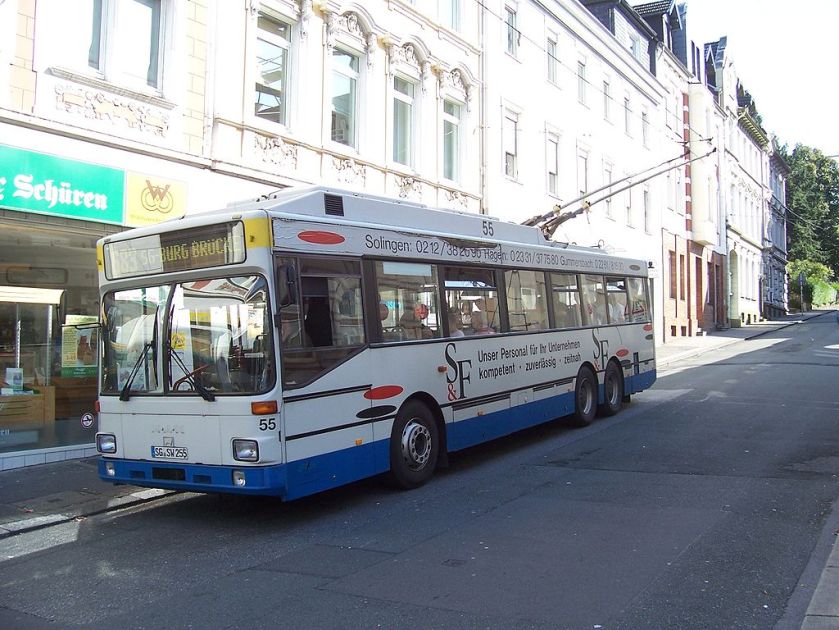 105 Oberleitungsbus des Typs MAN SL 172 HO der Stadtwerke Solingen