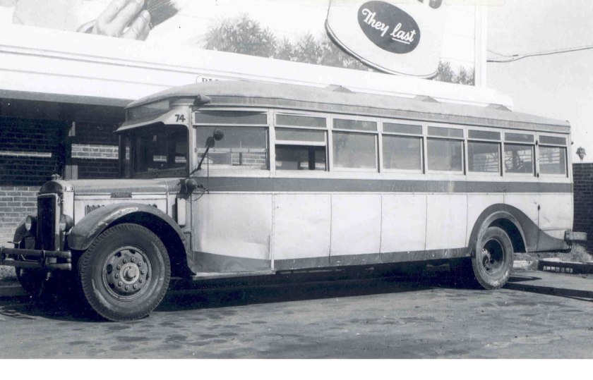 1930 Mack 6-BC-3S bus at Garage