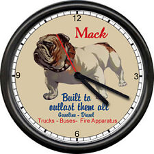 1936 Mack Truck Driver Bulldog Service Bull Dog Advertising Sign Wall Clock