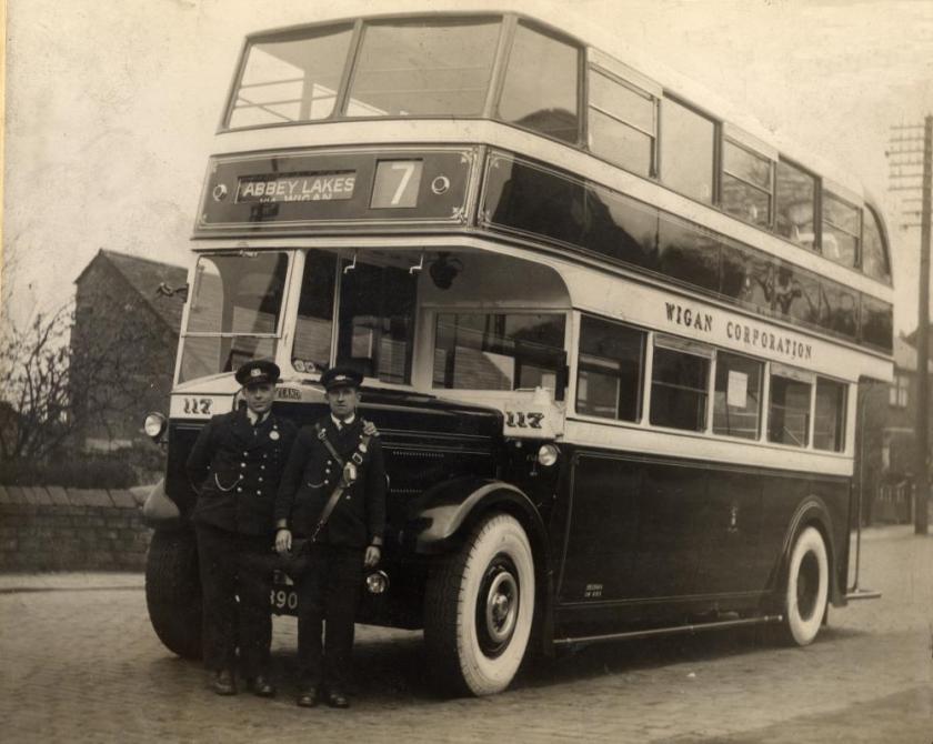 1938 Leyland Massey body Wigan to Abbey Lakes bus at the Abbey Lakes Terminus 1938