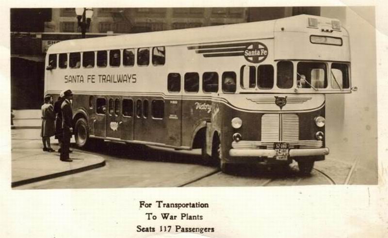 1939 Mack Model CM War Bond Bus' was # 802 - a SANTAFE3a
