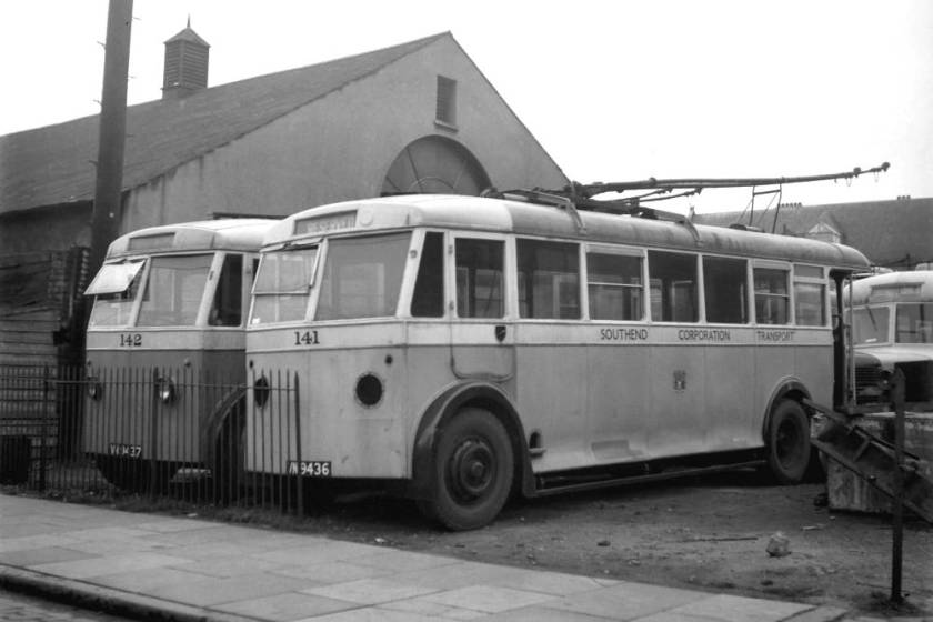 1945 Leyland TB3's with Massey B32R bodies, new to Teeside in 1936 and acquired by Southend in 1945