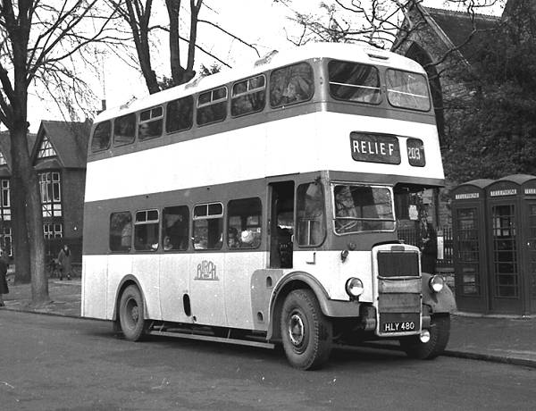 1946-7 of ten Leyland PD1s with Birch L28-25F bodies. Seven of them received new MCCW H30-26R bodies in 1956-7