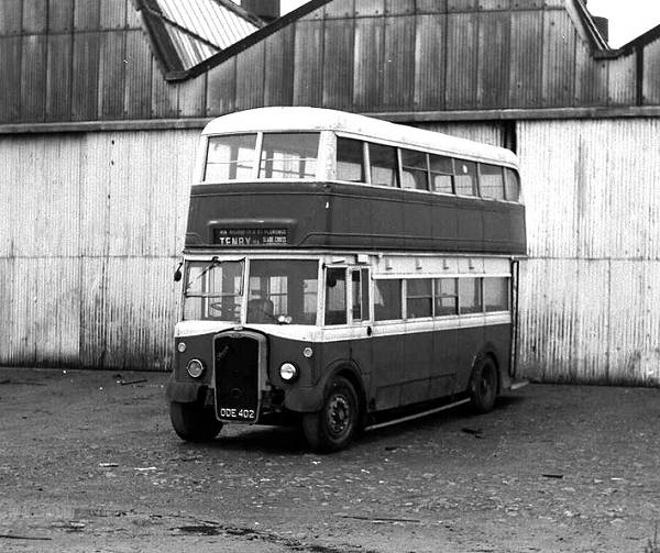 1950 Bristol K6G had not been bodied until July 1952 fitted with a 1940 Metro Cammell FH32-28R body ex-Birmingham trolleybus 83.