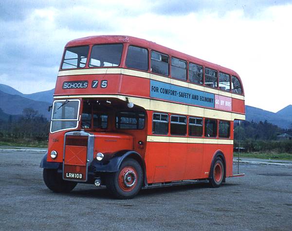 1952 Cumberland Motor Services 334, LRM108, a Leyland PD2-12 with Leyland L27-26R body
