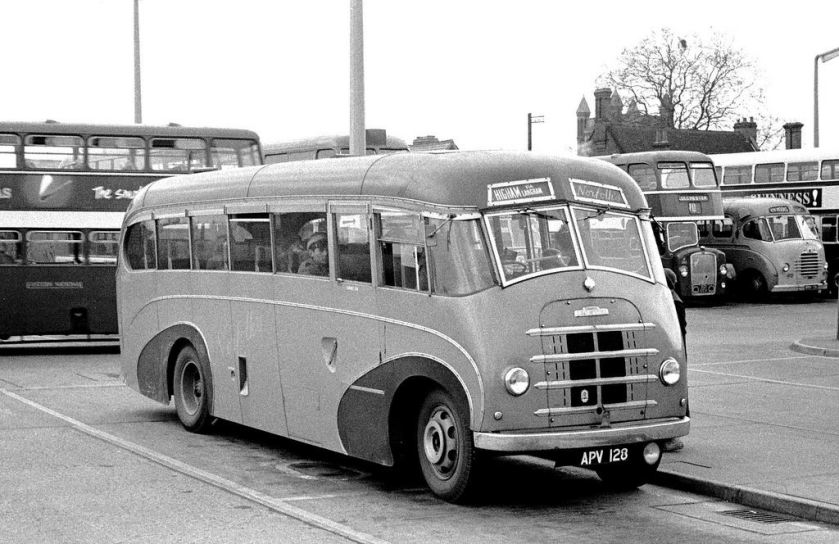 1952 Norfolk, Nayland APV128 Austin CXD Mann Egerton FC32F in Colchester Bus Station