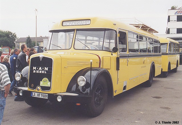 1956 MAN MKN 630 Postbus m. Personenanhänger