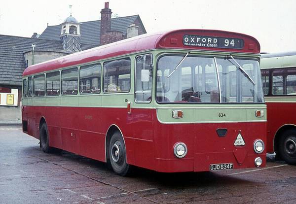 1967 City of Oxford 634, GJO634F, was an A.E.C. MP2R Swift, one of five with Marshall B53F body