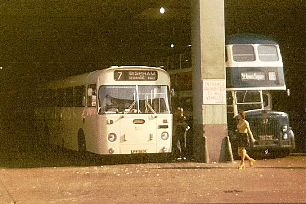 1971 Blackpool switched to AEC Swifts in the late 1960s. 563, UFR563K. is a 1971 example with Marshall body
