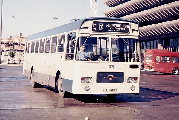 1973 Preston 237, AUE309J, one of a batch of Marshall Camair bodied Leyland Panther buses