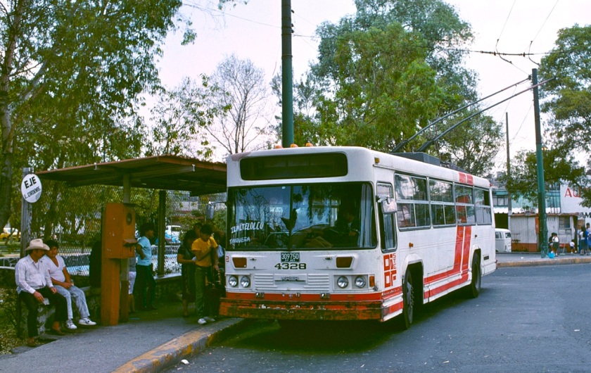 Mex City - trolleybus line A's Tasqueña term. in 1990