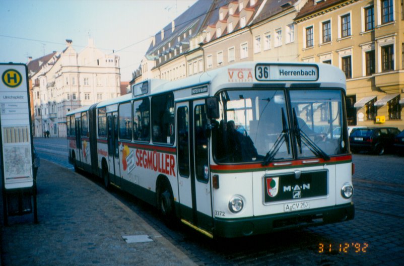 1992 Standard-Gelenkbus MAN SG 240 H in Augsburg