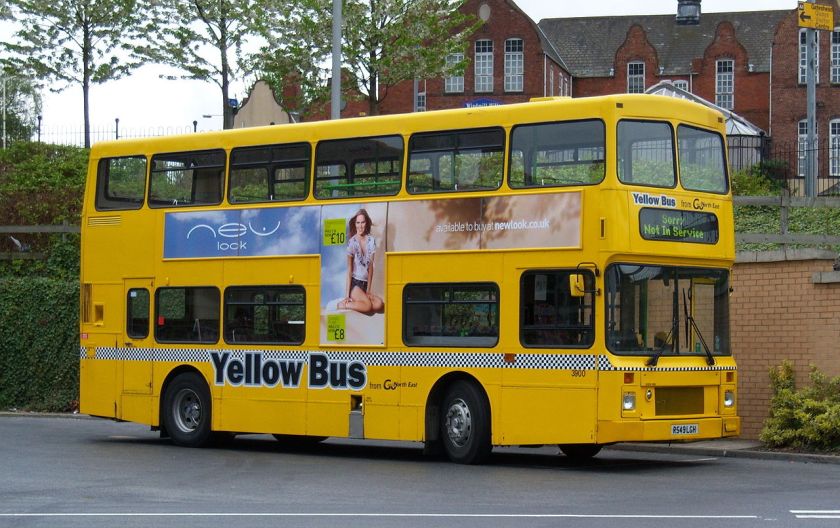 03 2009 Volvo Olympian Northern Counties Palatine I no grille R549 LGH Yellow Bus