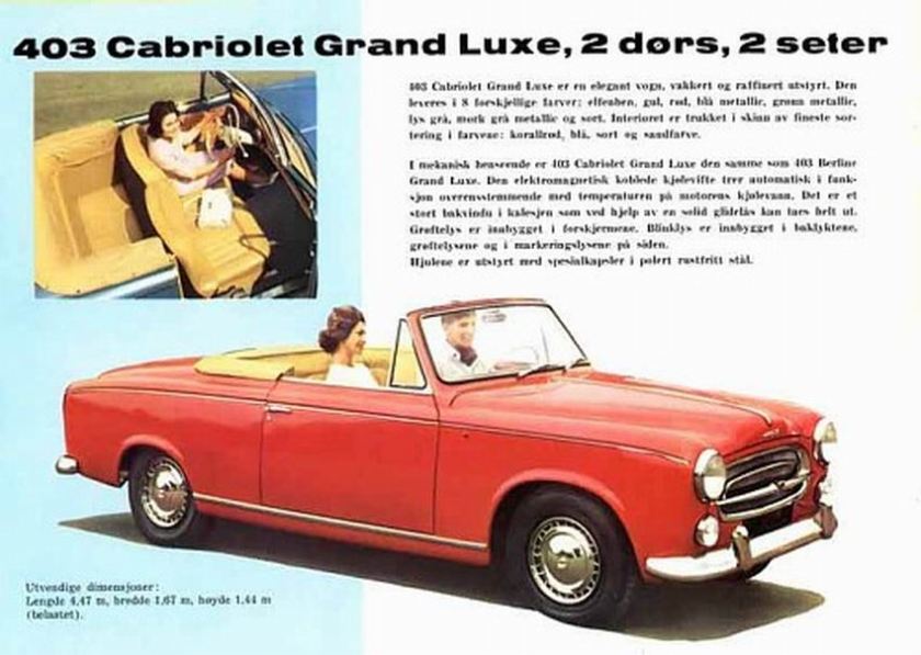 1961 Peugeot 403 Cabriolet Grand Luxe