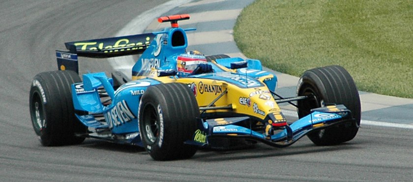 Alonso (Renault) qualifying at USGP