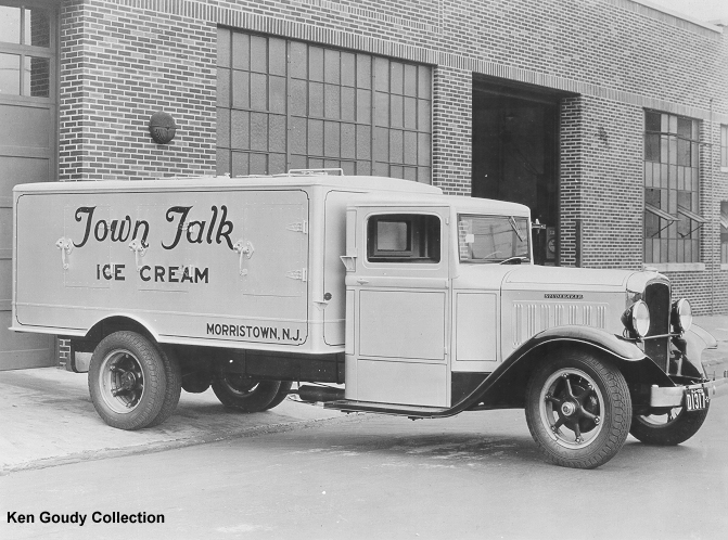 1933 Studebaker 2 Ton owned by Borden Associated Companies and being used for hauling Furnas-Velvet Ice-cream