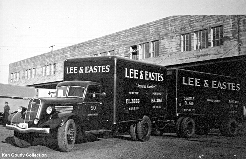 1936 Studebaker truck and trailer at the Westside Auto Frieght Depot in Portland