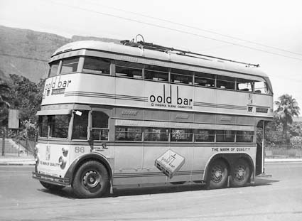 1940 Sunbeam trolleybus no. 86 in Cape Town, 1940