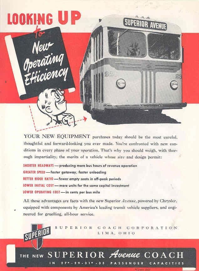 1946 Superior Avenue Coach Transit Bus Ad