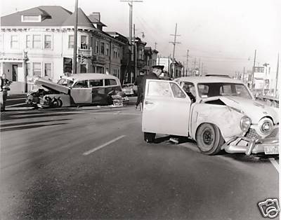 1951 Studebakers wreckedonstreet