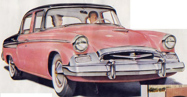 1955 Studebaker President carries the wraparound windshield