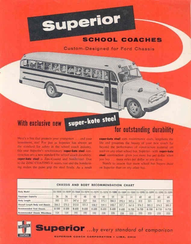 1955 Superior School Bus Sales Brochure