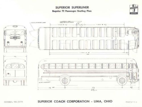 1955 Superior Superliner 73 Passenger Bus Brochure
