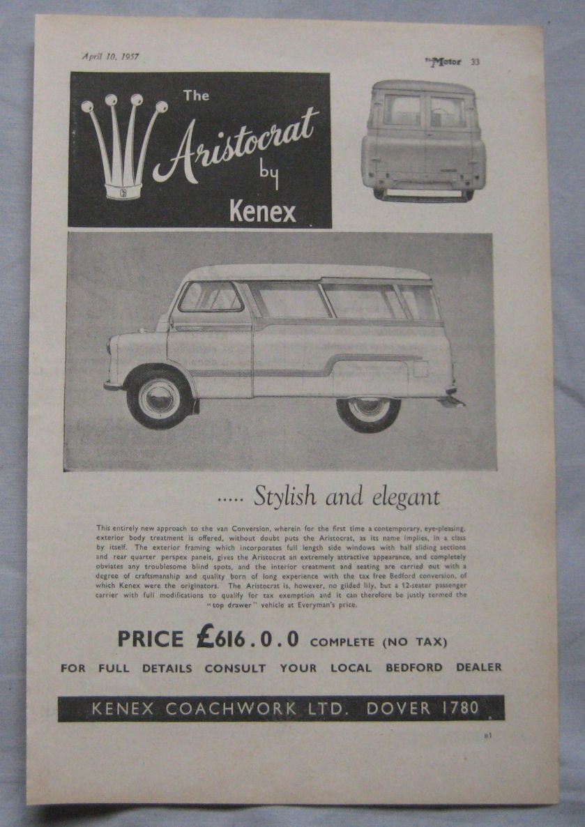 1957 Kenex Aristocrat Original advert