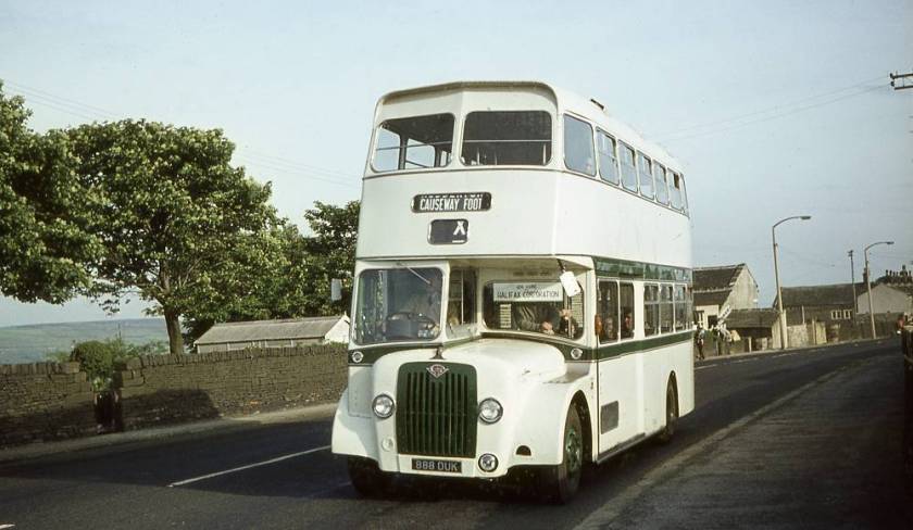 1964 Guy demonstrator 888DUK with Halifax Corporation in June 1964. It carried a Strachan front entrance body.