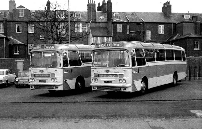 1965 Leyland PSU3-3R Leopards with Harrington Grenadier C51F bodies fitted with Cavalier windscreens and front domes