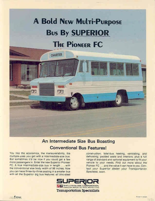 1980 Superior Pioneer FC Shuttle Bus Brochure