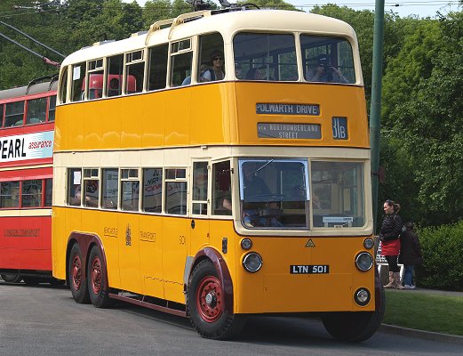 6-wheeled Sunbeam MS3 trolleybus that was operated by Newcastle Transport