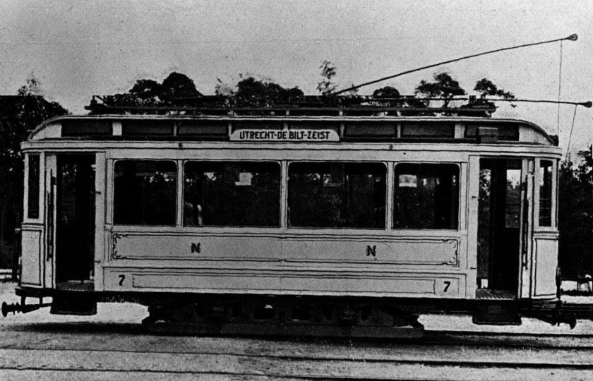 1909 Motorwagen 7 van de tramlijn Utrecht - Zeist
