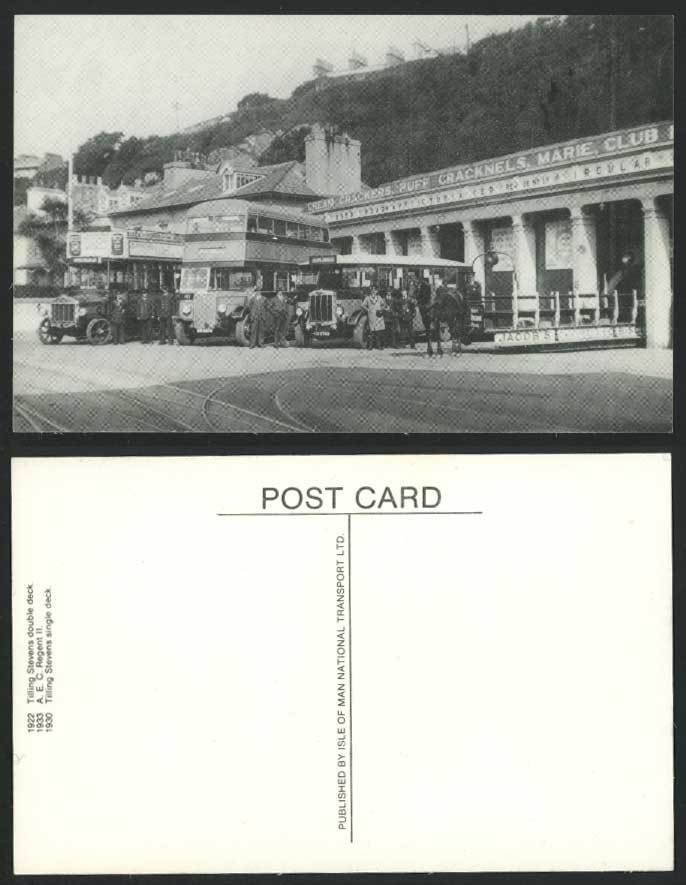 1922 Isle of Man Vintage Buses AEC Regent 2 Tilling Stevens Double Deck 1922 Postcard