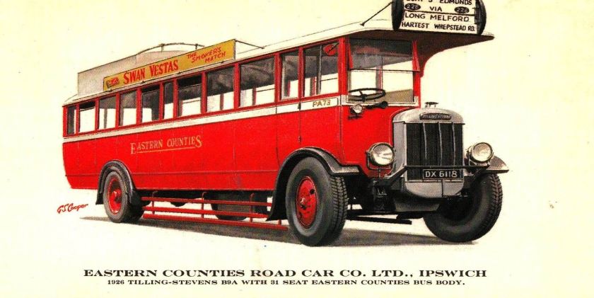 1926 Prescott-Pickup Eastern Counties Road Car Co. 1926 Tilling-Stevens Ref 17128